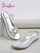 [29] Embellished Synthetic Flat Sandals for Women 