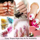 Nail Art Kit Combo of 48 Pcs Glass Bottles Glitter Stones + 100 Nails + 02 Nail Tapes + 5 Nail Art brush + 2 Nail Dotting Pen with 2 Glue