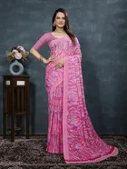 Georgette Printed Saree for Women 