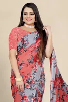 Georgette Printed Saree for Women 