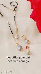Brass Mangalsutra Set with Earring for Women 