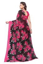 Women Georgette Printed Saree With Unstitched Blouse 