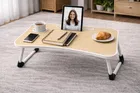 Laptop & Study Table, Foldable and Portable/Ergonomic & Rounded Edges/Non-Slip Legs, Cream 
