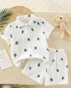 Cotton Blend Shirt and Short Set for Boys 