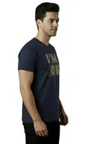 Cotton Blend Printed T-shirt for Men, Navy Blue 