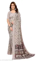 Designer Printed Georgette Saree for Women, Pack of 2 