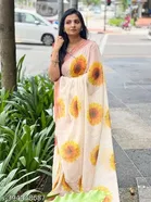 Cotton Linen Abstract Saree for Women 