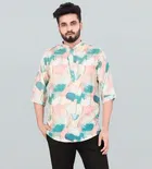 Cotton Blend Printed Kurta for Men 