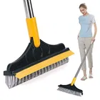 Enmora 2 in 1 Floor Cleaning Brush with Wiper with Long Handle 120°Handle Fiber Brush with Holder (Multicolor)
