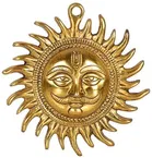 Metal Surya Dev Wall Hanging 