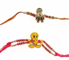 Alloy 2 Pcs Rakhi with Greeting Card & Roli Chawal 