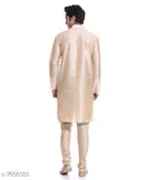 Dupion Silk Solid Kurta with Pyjama for Men 