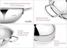 BRODEES Stainless Steel Kadhai 29 cm diameter 