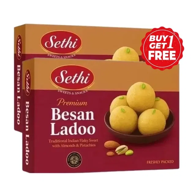 सेठी बेसन लाडू 2X400 g (बय 1 गेट 1 फ्री)