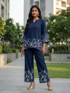 Printed Rayon A-line Kurta Set for Women 