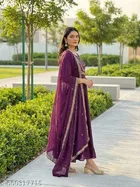 Solid Vichitra Silk Kurta Set for Women 
