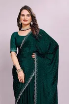 Poly Silk Embellished Saree for Women 