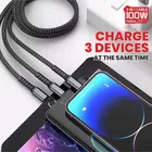 3in1 Cable 6 A 1 m Charging Cable with LED Display 