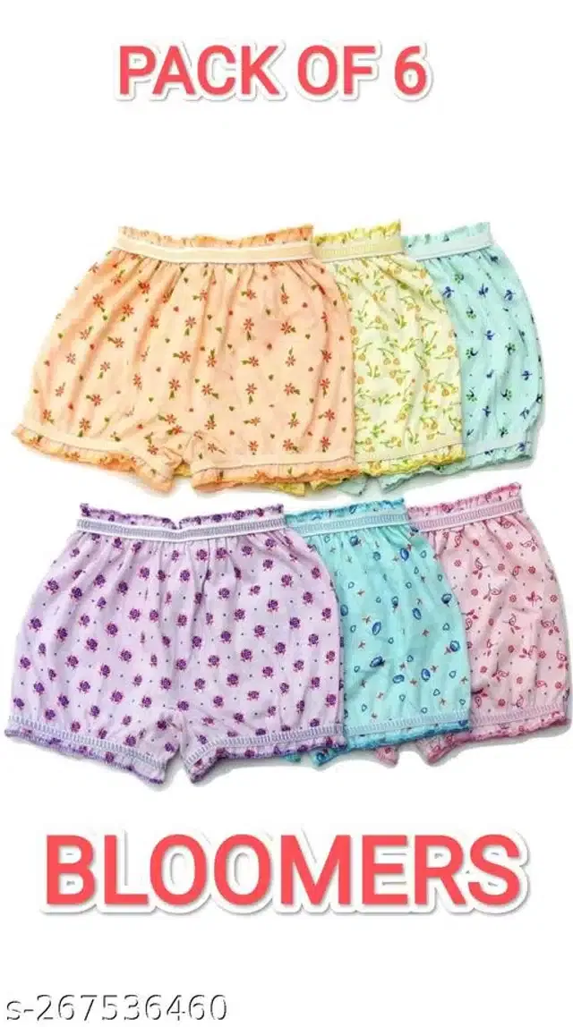 Cotton Innerwear Shorts for Kids (Multicolor, 3-4 Years) (Pack of 6)