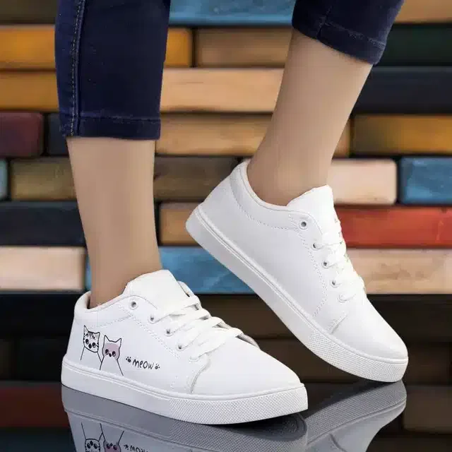 Casual Shoes for Women (White, 5)