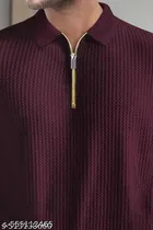 Cotton Blend T-shirt for Men, Maroon 