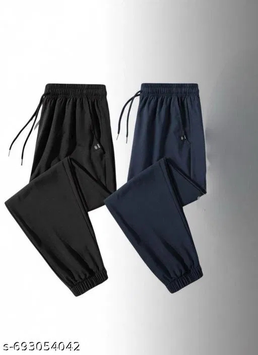 Cotton Pants for Men, Black, Pack of 2 (36)