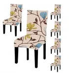 Homwatica Multicolor Floral Printed Elastic Chair Cover 50X65Cm Pack Of 4