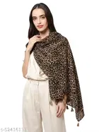 Printed Georgette Stoles for Women, Black & Brown 
