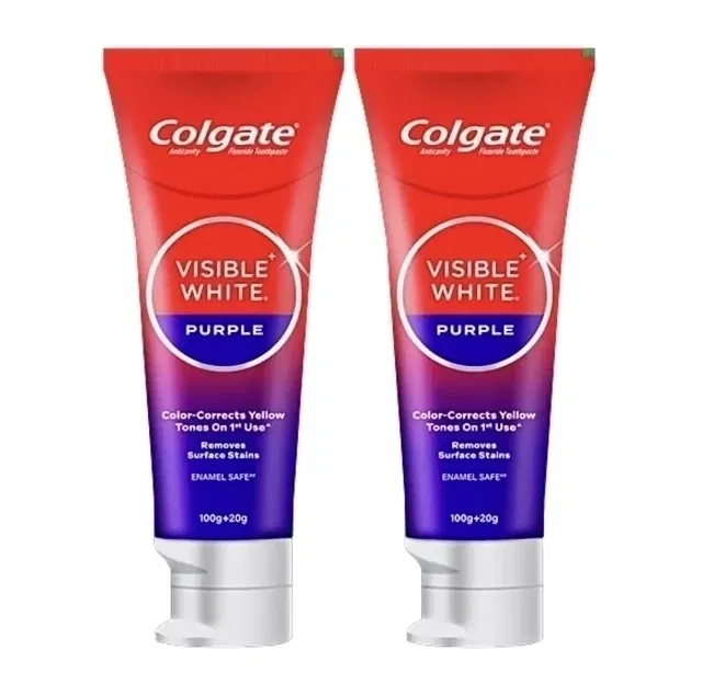 Colgate Visible White Purple Toothpaste 2X120 g (Pack Of 2)