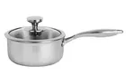 Stainless Steel Induction Base Sauce Pan with Glass Lid 