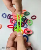 Polyester Mini Rubber Band for Women, Multicolor, Pack of 100