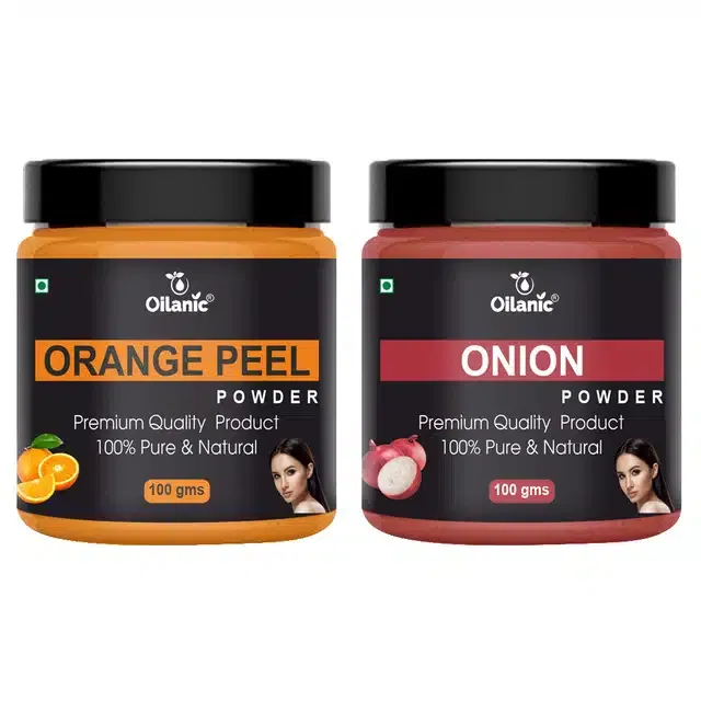 Natural Orange Peel & Onion Powder for Skin & Hair (Pack of 2, 100 g)