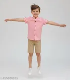 Solid Cotton Blend Short Sleeve Polo for Boys 