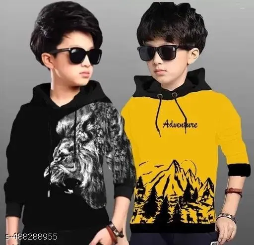 Cotton Clothing Set for Boys, Yellow, Pack of 2 (7-8 Years)