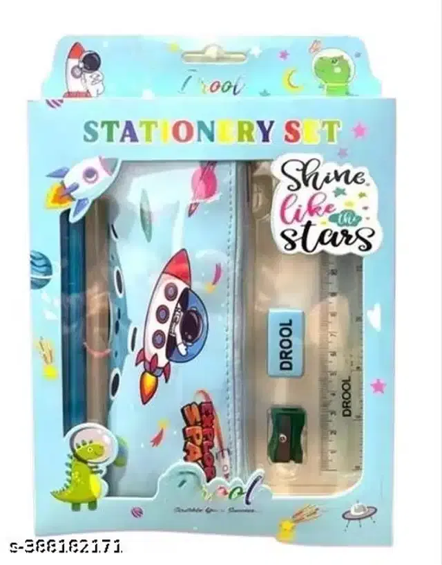 Space Theme Stationery Gift Set (Blue)