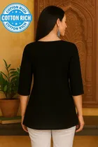 Cotton Embroidered Short Kurti for Women 