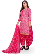 Cotton Suit Fabric with Dupatta for Women 