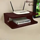 Wooden Double Layer Wall Shelves For Home, Brown