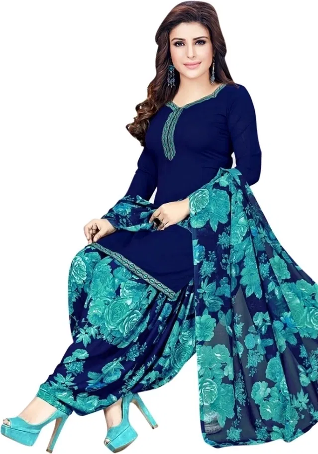 Unstitched Dress Material for Women & Girls (Blue)