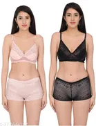 Polycotton Bra with Panty for Women 