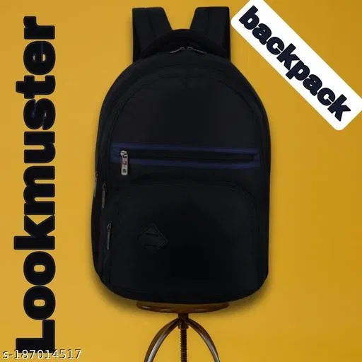 Nylon Backpack for Men & Women, Black