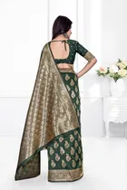 Jacquard Woven Design Saree for Women, Green 