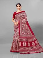 Mysore Silk Printed Saree for Women (Maroon, 6.3 m)