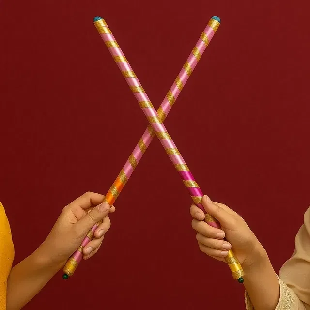 Dandiya Stick for Navratri Garba Pair of 1 (Yellow/Pink/purple)