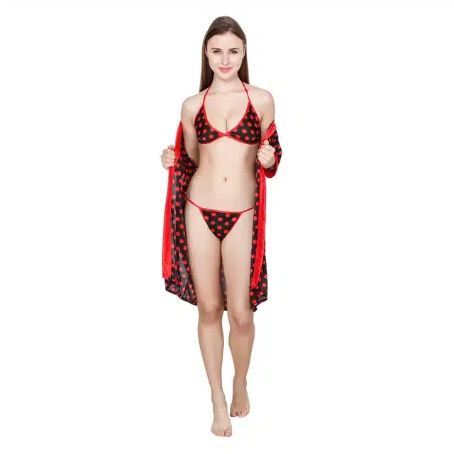 Babydolls for Women (Red & Black, Set of 1)