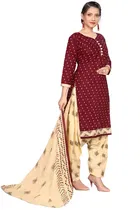 Cotton Blend Printed Kurti with Salwar for Women 