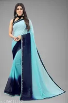 Georgette Solid Sarees for Women 