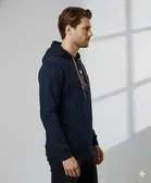 Fleece Printed Hoodie for Men ,Navy Blue 