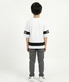 Cotton Blend Printed T-shirt for Boys, White 