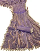 Satin Solid Saree for Women, Lavender 